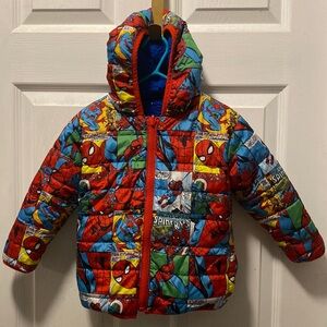 Spider-Man Comic Book Reversible Jacket with Fleece inside Toddler 2T